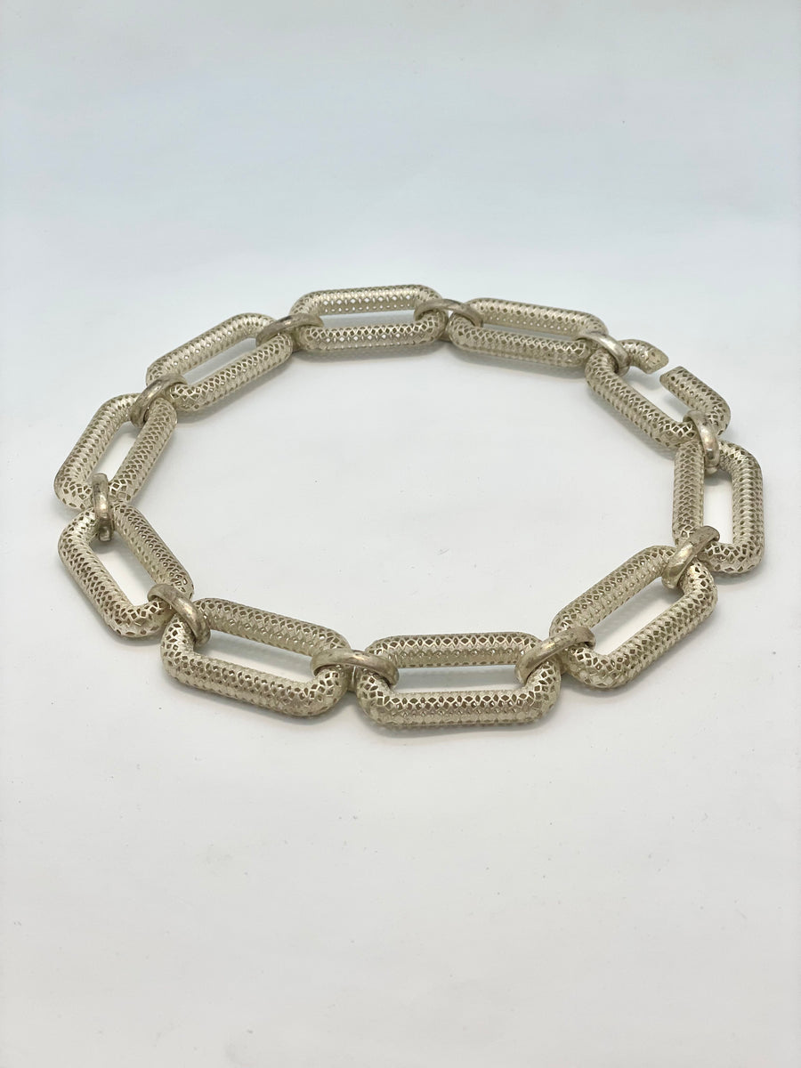 Oval thick links Mashrabiya pattern - Necklace Chain