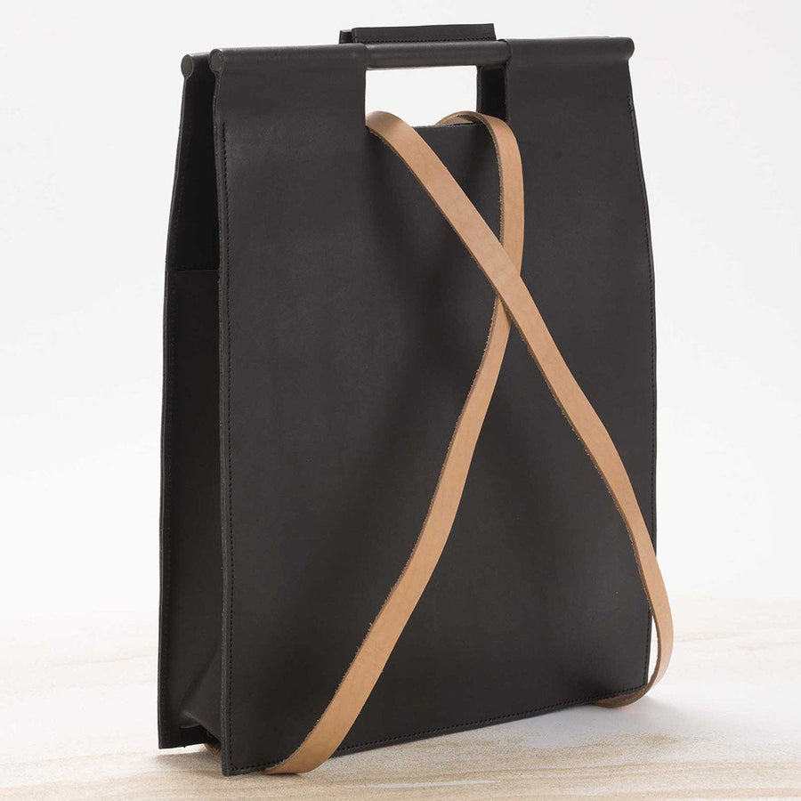 Women's rectangle black painted bag