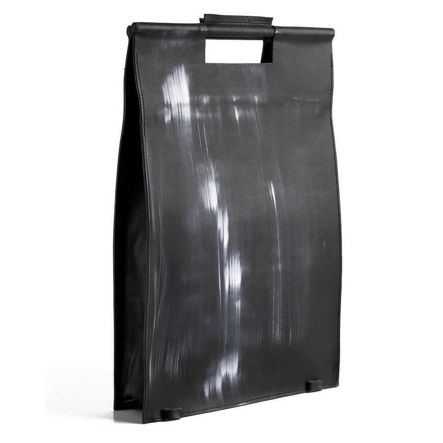 Women's rectangle black painted bag