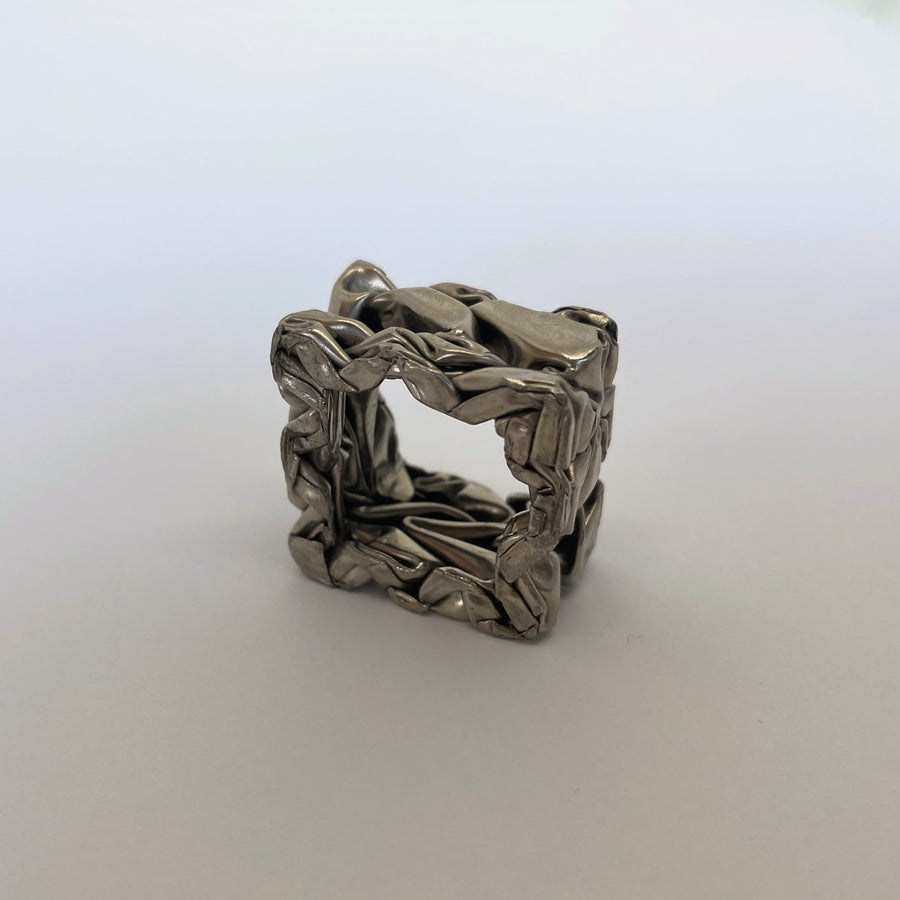 Crushed Grey Gold Ring
