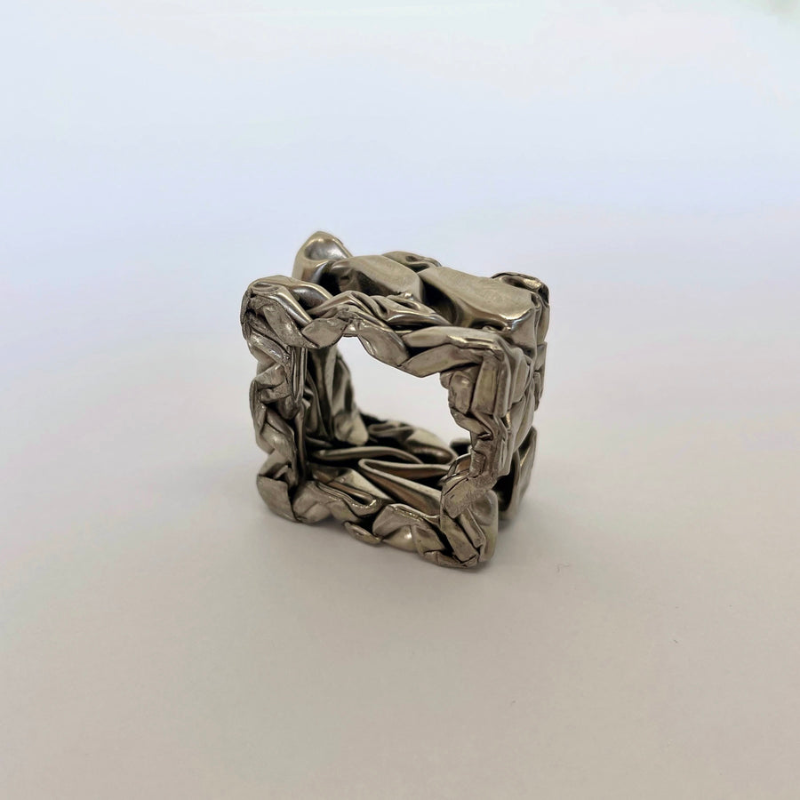 Crushed Grey Gold Ring