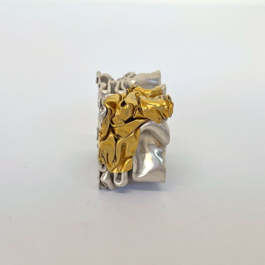 Crushed Silver & Gold-Patch Ring